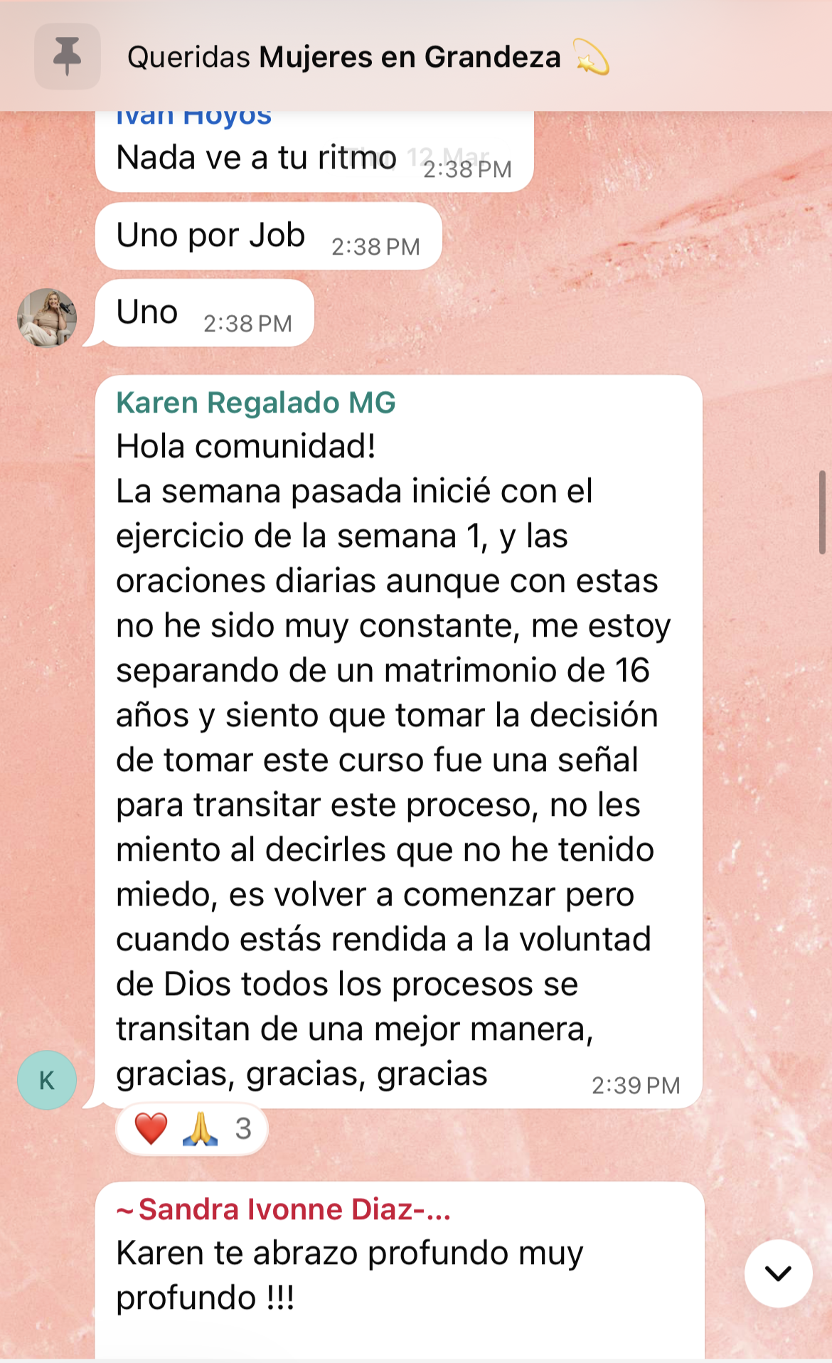 Testimonio de la comunidad Mujer en Grandeza