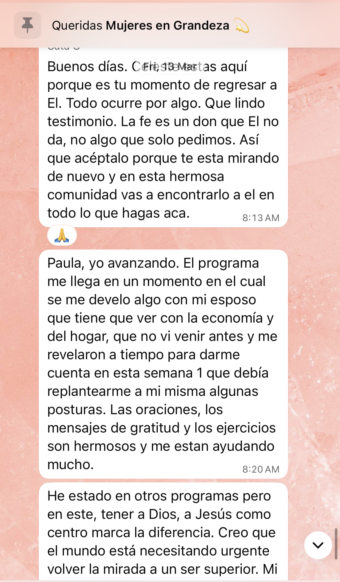 Testimonio de la comunidad Mujer en Grandeza