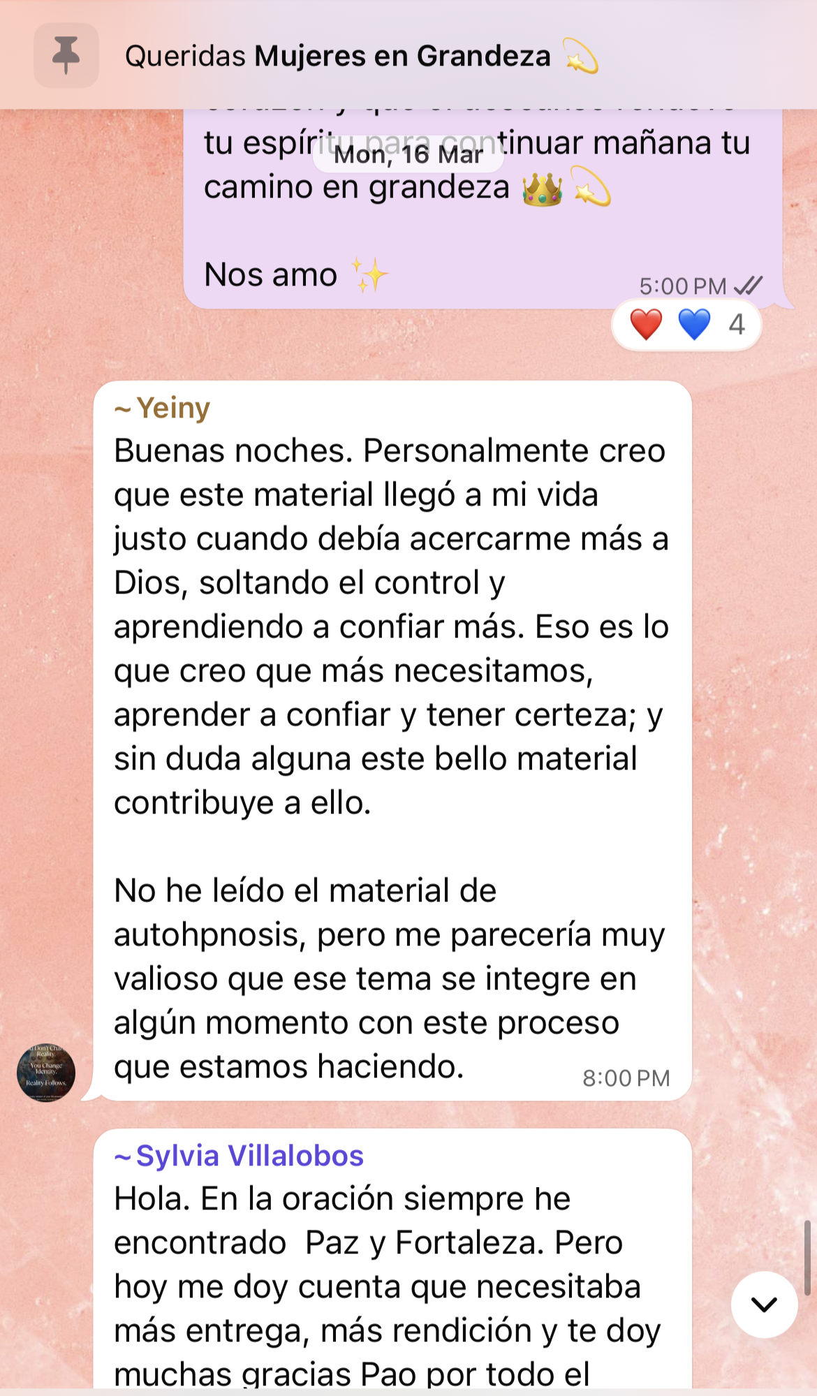 Testimonio de la comunidad Mujer en Grandeza
