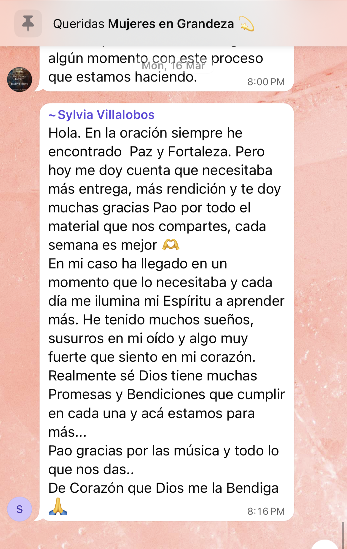 Testimonio de la comunidad Mujer en Grandeza