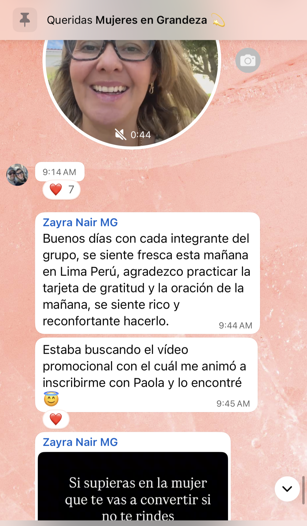 Testimonio de la comunidad Mujer en Grandeza